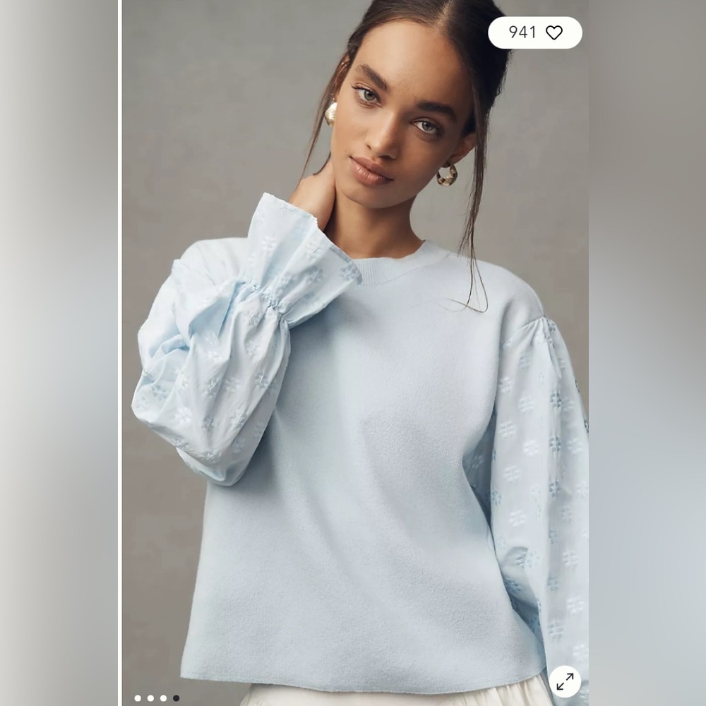 Puff-sleeve sweater by Anthropologie
